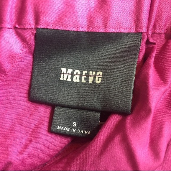 New Maeve Mona Off Shoulder Dress from Anthropologie Raw Hem Size Small Fuchsia - Picture 7 of 7